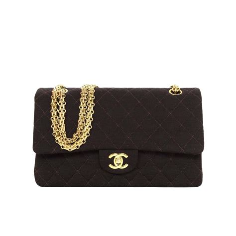 chanel quilted jersey mademoiselle flap brown